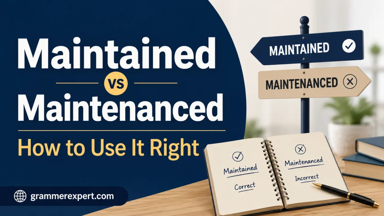 Maintained vs Maintenanced How to Use It Right