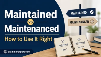Maintained vs Maintenanced How to Use It Right